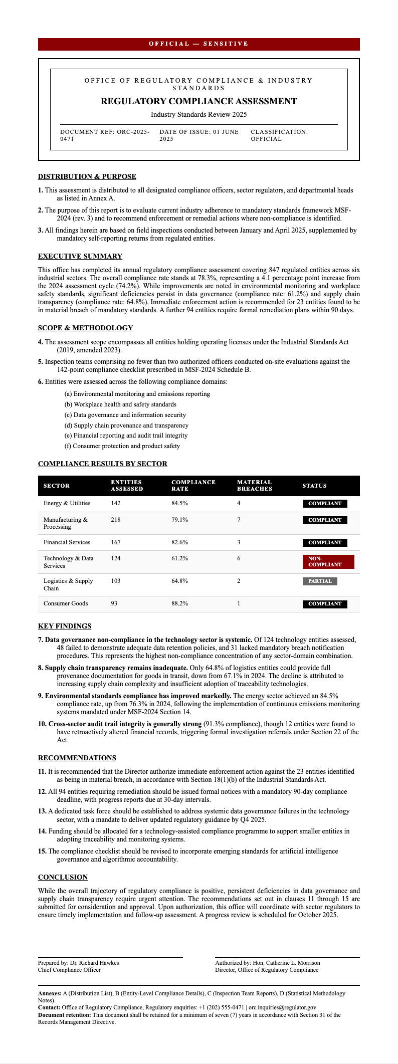 Government style business report